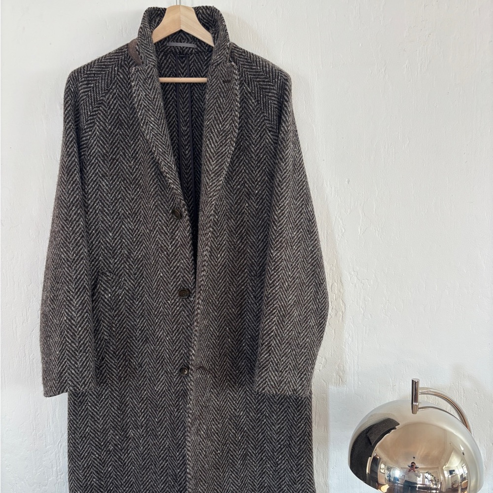 J Crew Herringbone Overcoat in Irish Wool